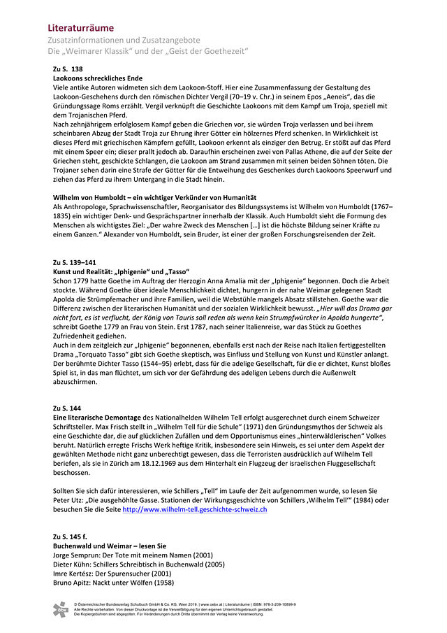 Die „Weimarer Klassik“ und der „Geist der Goethezeit“