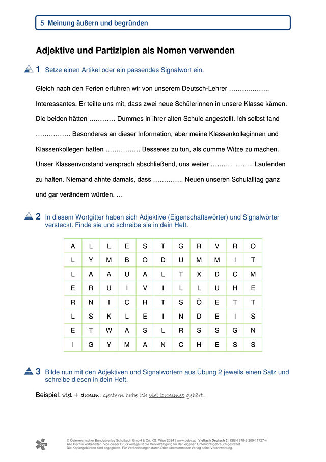 Adjektive, Partizipien als Nomen