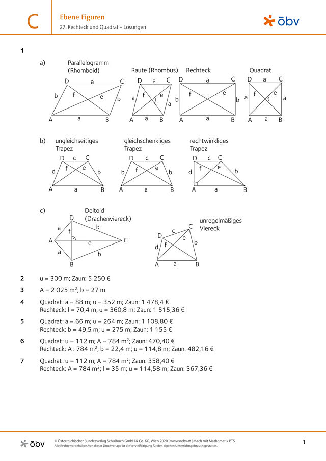 27. Rechteck und Quadrat