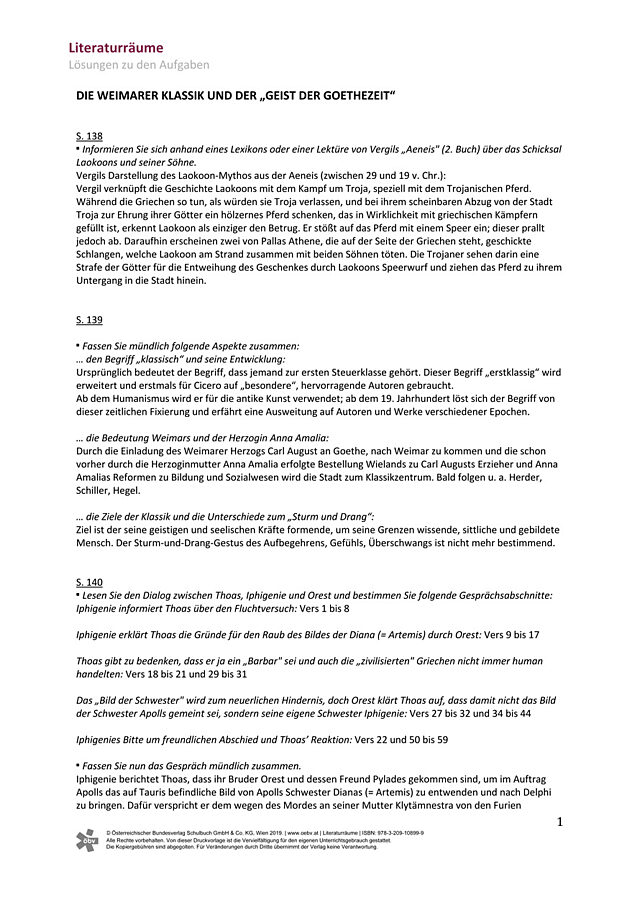 Die „Weimarer Klassik“ und der „Geist der Goethezeit“