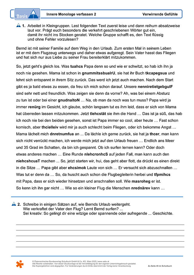 Innere Monologe verfassen 2