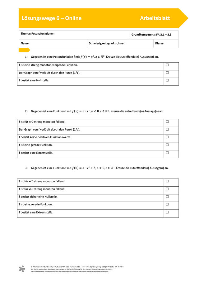 Potenzfunktionen