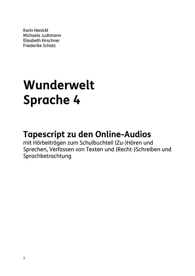 Wunderwelt Sprache 4