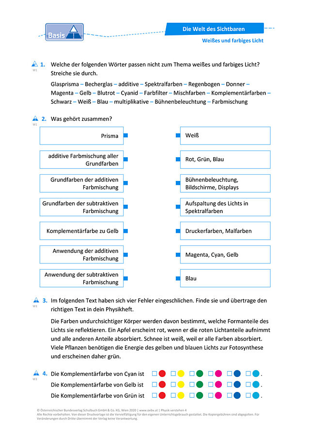 Weißes und farbiges Licht