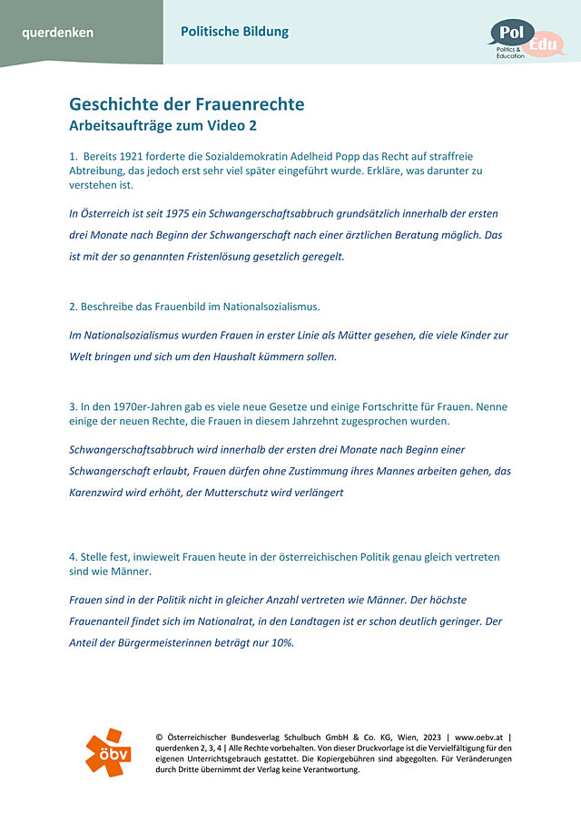 Geschichte der Frauenrechte, Teil 2