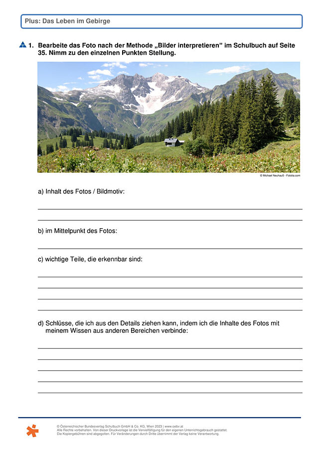 Das Leben im Gebirge