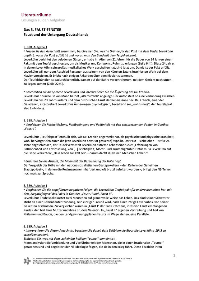 Das 5. Faust-Fenster: Faust und der Untergang Deutschlands