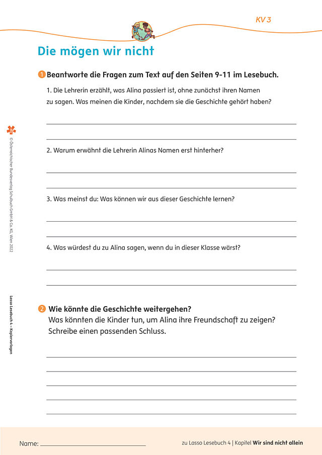Arbeitsblatt 3: Die mögen wir nicht