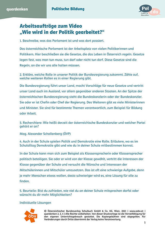 Wie wird in der Politik gearbeitet?