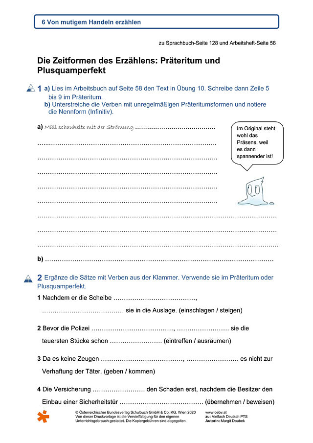 Die Zeitformen Präteritum und Plusquamperfekt