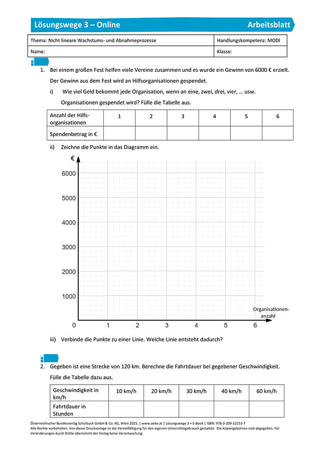Nicht lineare Wachstums- und Abnahmeprozesse