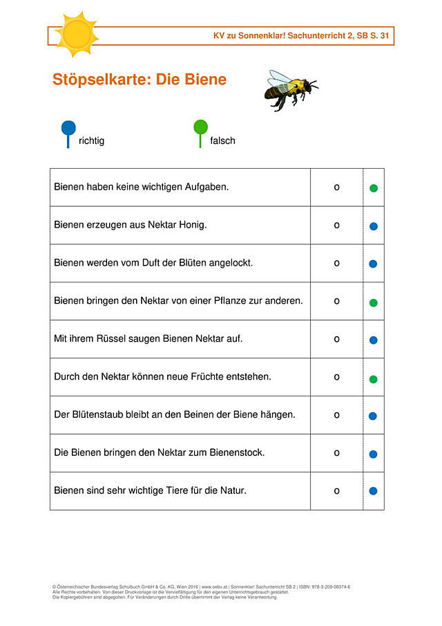 Stöpselkarte: Die Biene