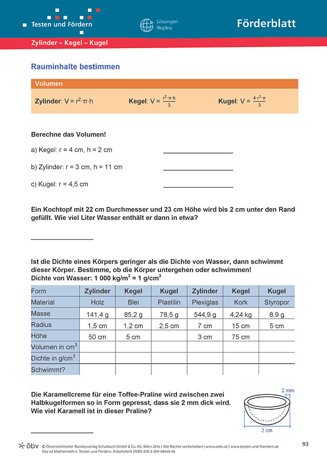 Rauminhalte bestimmen