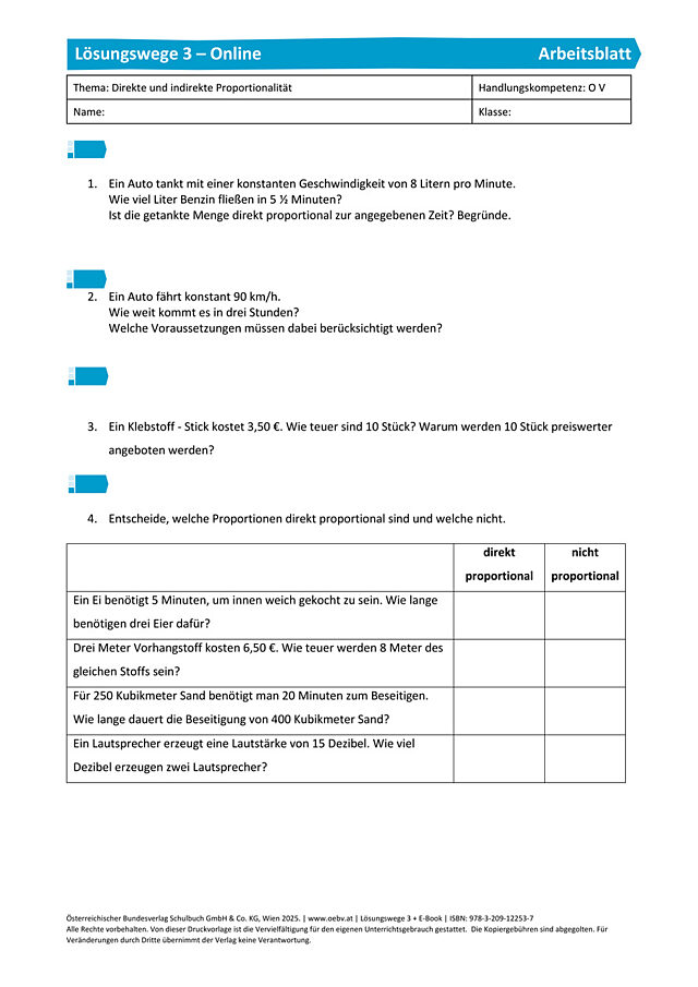 Direkte und indirekte Proportionalität