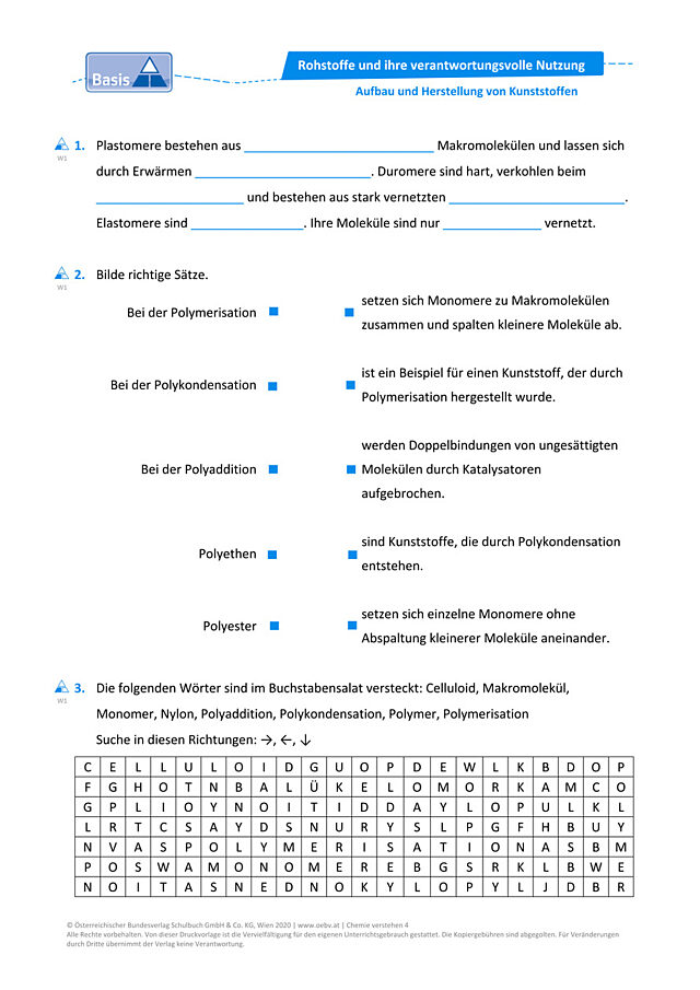 Aufbau und Herstellung von Kunststoffen
