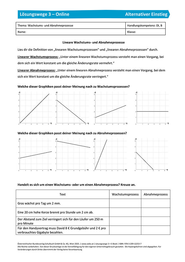 alternativer Einstieg - Abschnitt I