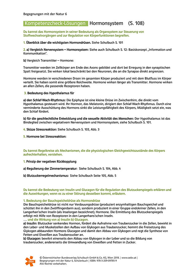 Kompetenzcheck-Lösungen Hormonsystem