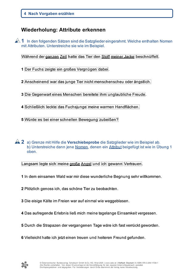 Wiederholung: Attribute erkennen