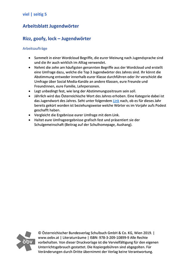 Zusatzaufgabe Jugendwörter