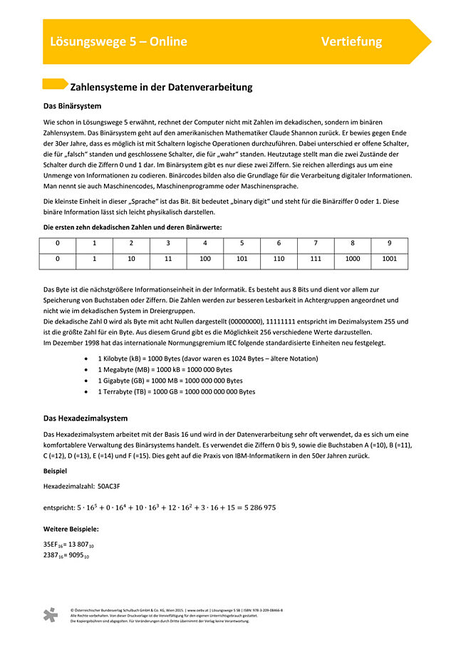 Zahlensysteme in der Datenverarbeitung