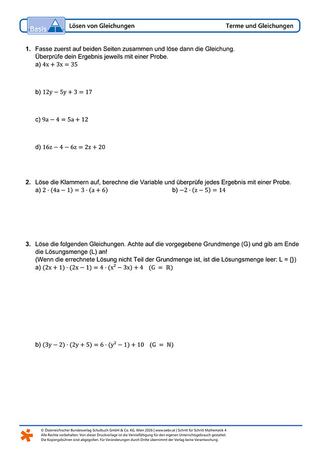 Lösen von Gleichungen