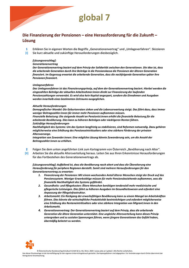 Die Finanzierung der Pensionen