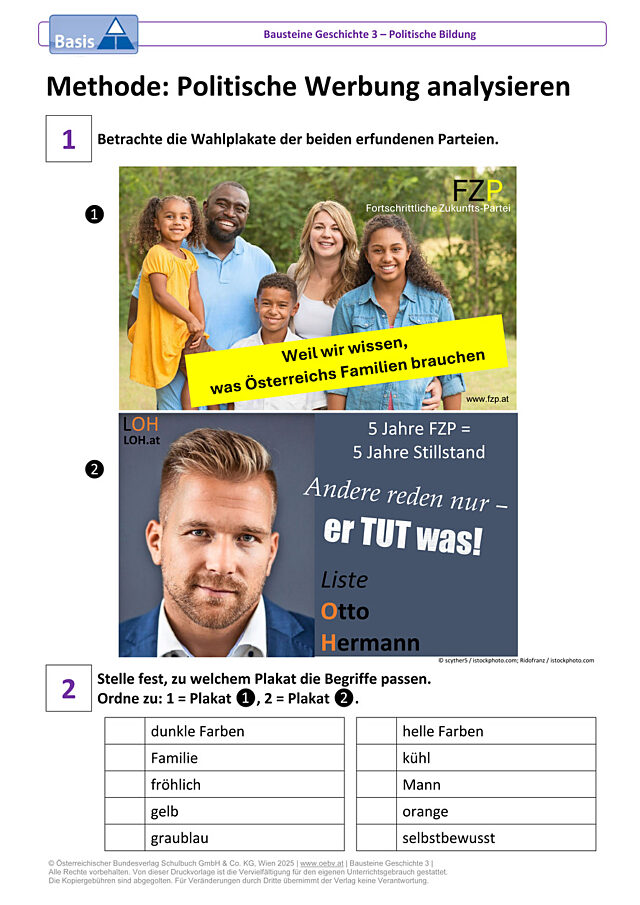 Methode: Politische Werbung analysieren