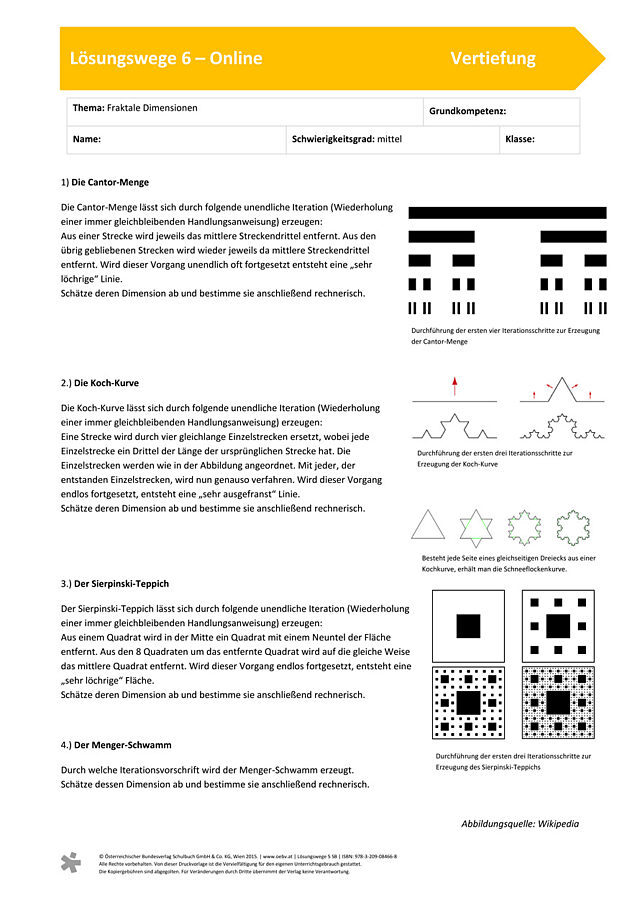 Dimension von Fraktalen bestimmen