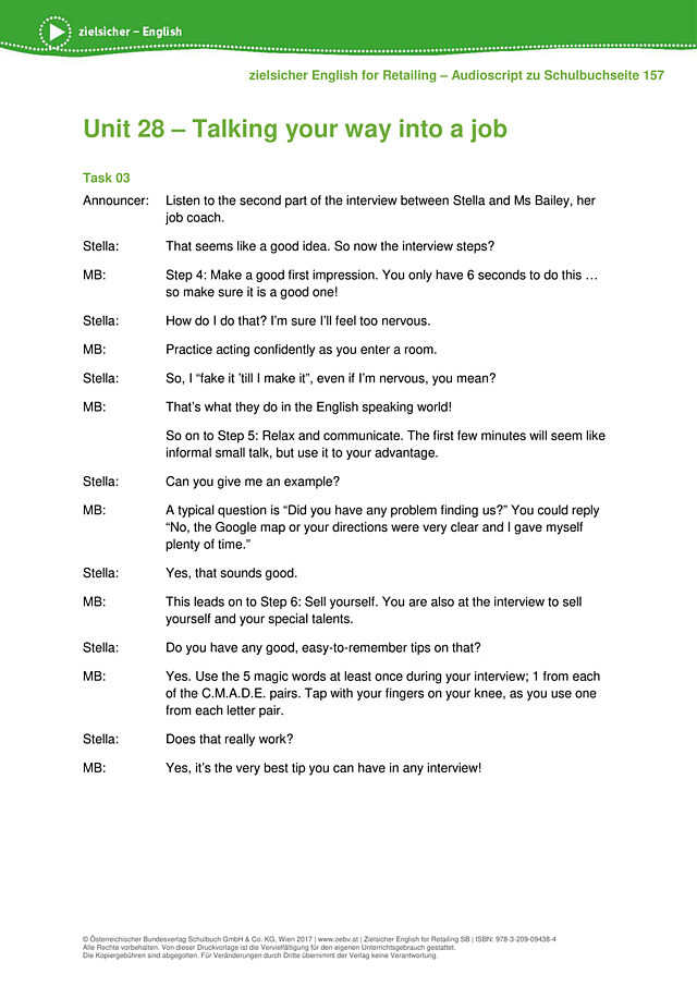 Talking your way into a job