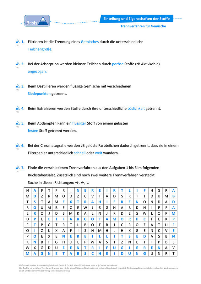 Trennverfahren für Gemische