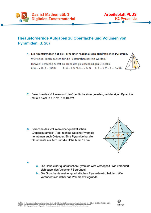 Volumen (Rauminhalt) der Pyramide