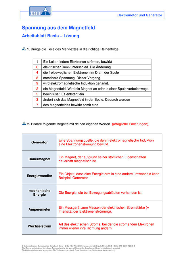 Spannung aus dem Magnetfeld