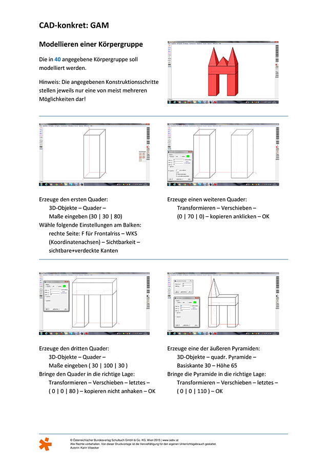 CAD konkret (GAM): Modellieren einer Körpergruppe