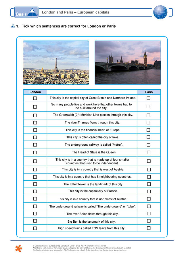 London and Paris - European capitals