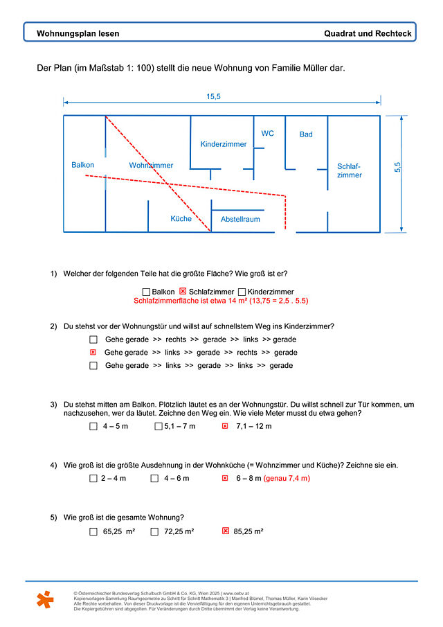 Wohnungsplan lesen