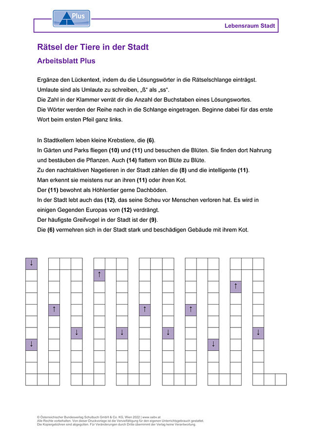 Rätsel der Tiere in der Stadt