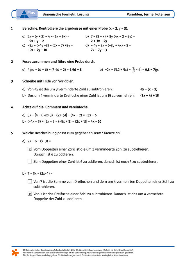 Binomische Formeln