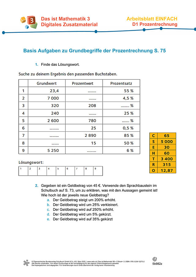 Grundbegriffe der Prozentrechnung