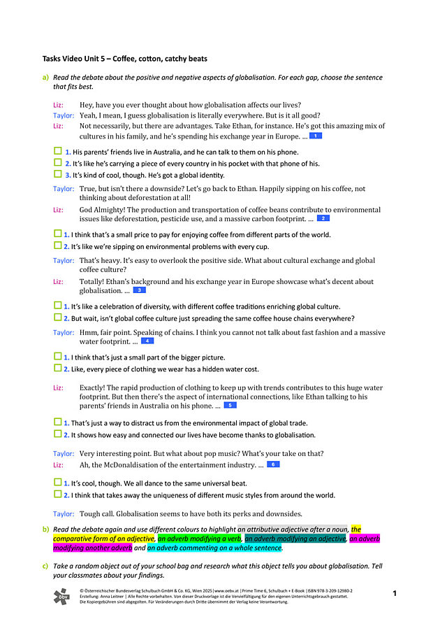 Tasks Video Unit 5