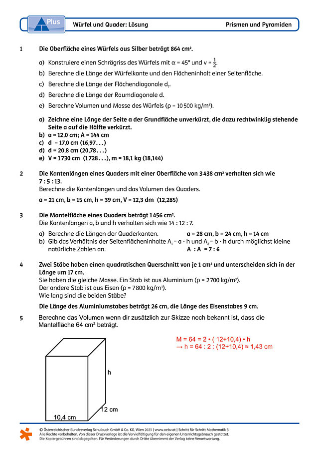 Würfel und Quader
