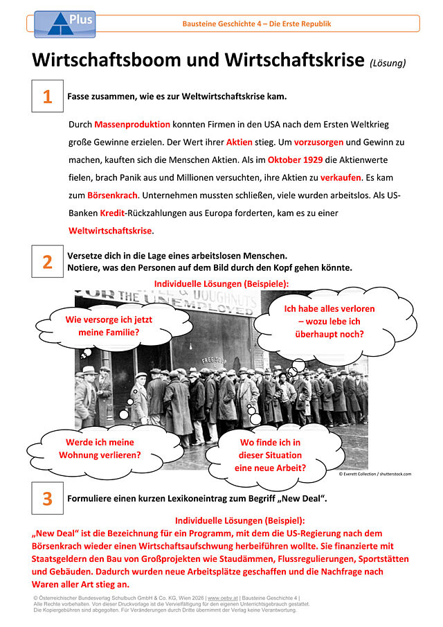 Wirtschaftsboom und Wirtschaftskrise