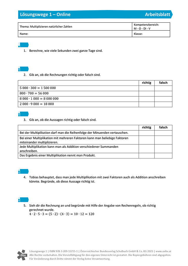 Multiplizieren natürlicher Zahlen