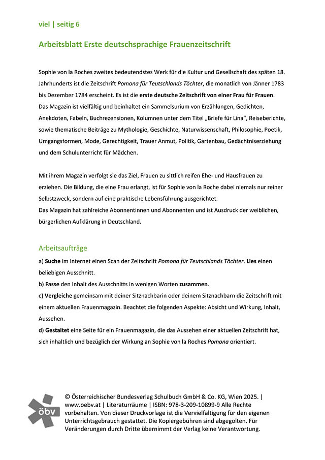AB Erste deutschsprachige Frauenzeitschrift