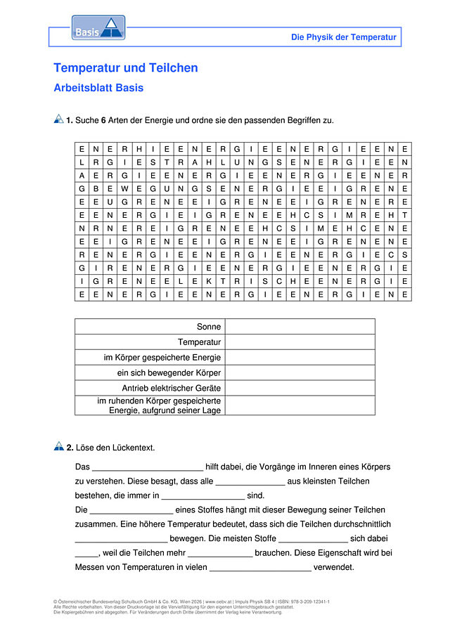Temperatur und Teilchen