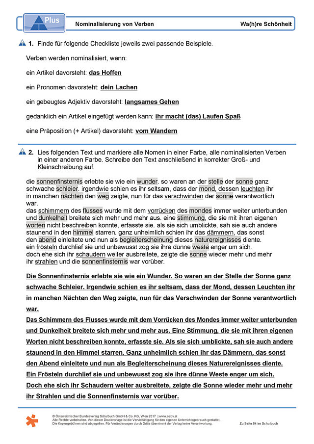 Nominalisierung von Verben