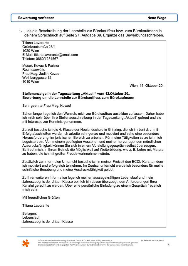 Bewerbung verfassen