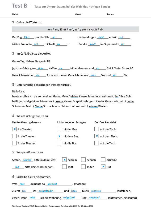 Lösungen zu Test B