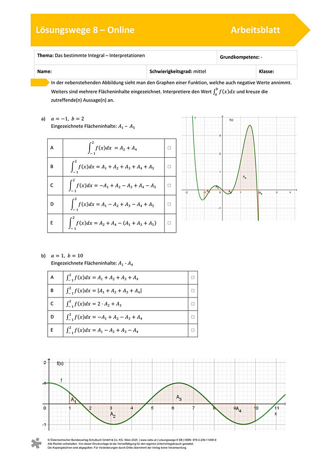 Das bestimmte Integral - Interpretationen