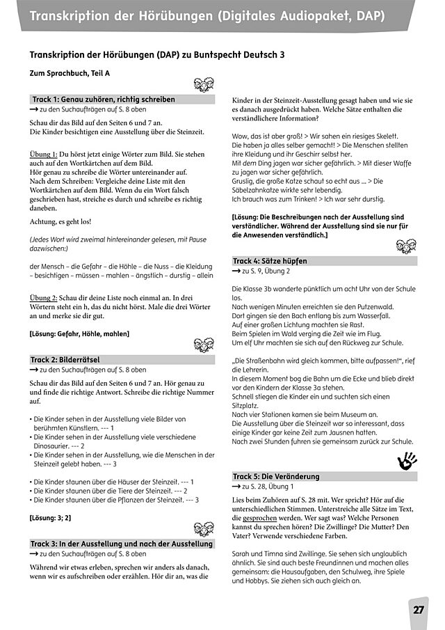 Transkription der Hörübungen