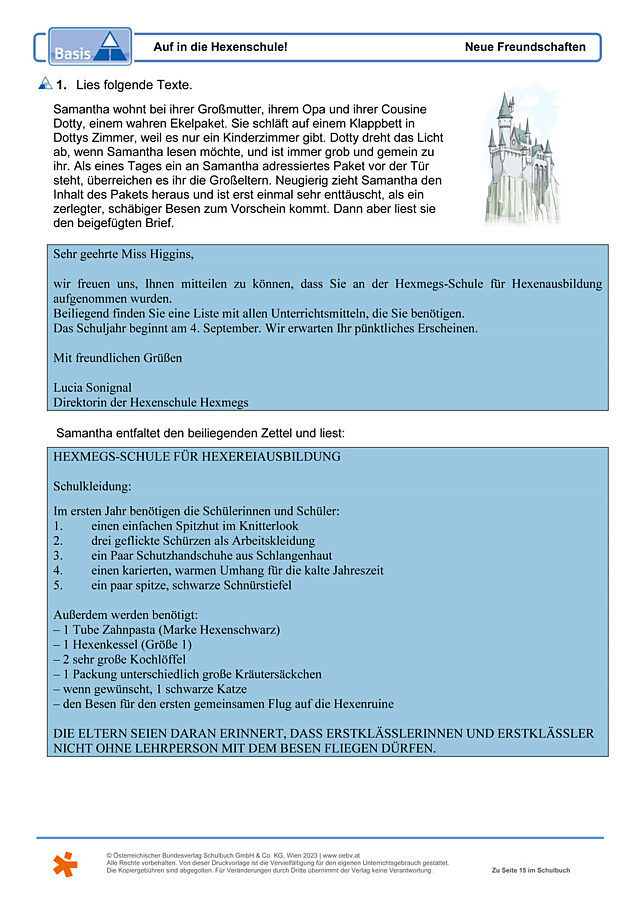 Auf in die Hexenschule!